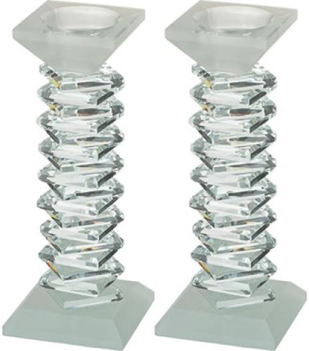 Pair of Crystal Elegant Candlesticks 17.5 cm