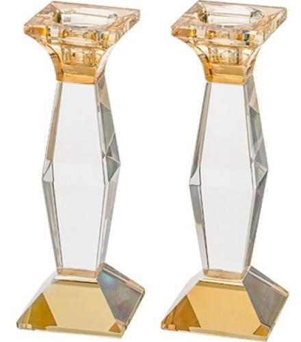 Pair of Crystal Elegant Candlesticks 20.5 cm