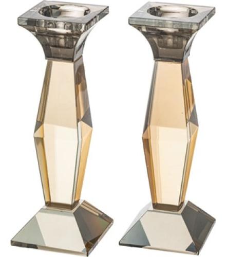 Pair of Crystal Elegant Candlesticks 20.5 cm