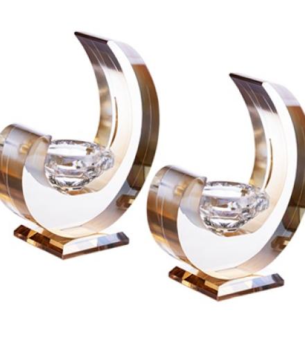 Crystal Candlesticks 14 cm