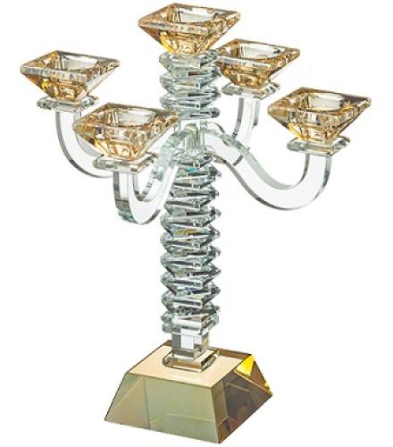 Crystal 5 Branch Candlesticks 34 cm