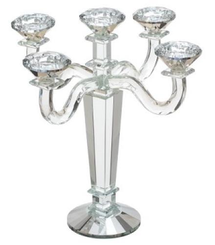 Crystal 5 Branch Candlesticks 32 cm