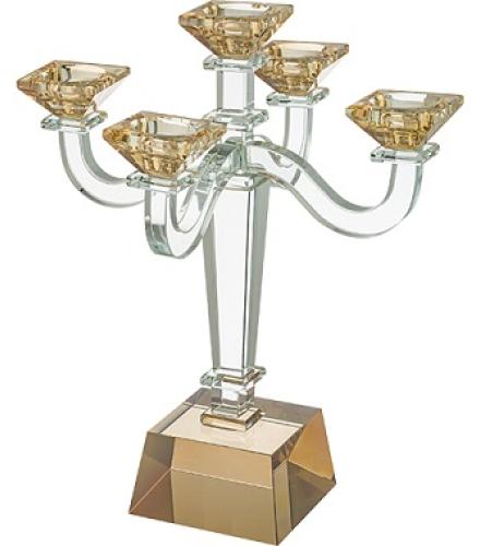 Crystal 5 Branch Candlesticks 34 cm