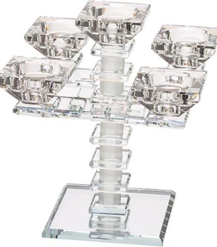 Crystal 5 Branch Candlesticks 19.5 cm