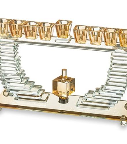 Crystal Elegant Hanukkiah 19.5x28 cm - Gold