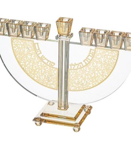 Crystal Elegant Hanukkiah 22 cm - Gold