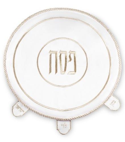Satin Passover Cover 45 cm, with Embroidery - Gold
