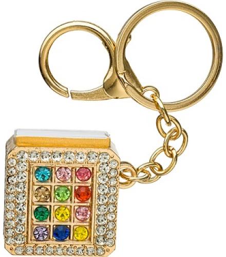 Metel Choshen Stones Keyholder with Tehillim Book 3 cm - Gold