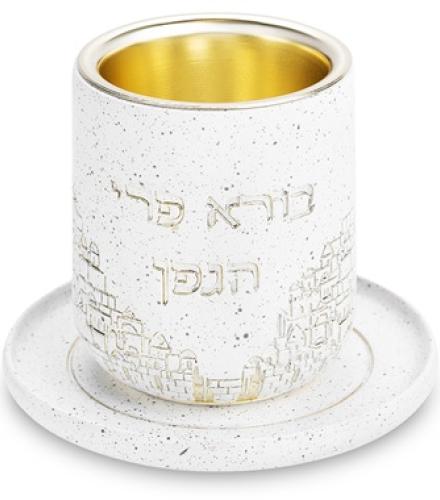 Polymer Kiddush Cup 8 cm with Saucer