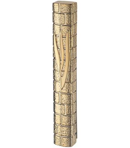 Polymer Stone-like Mezuzah 15 cm - Gold with Silicon Cork