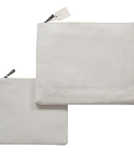 Corduroy Fabric Tallit - Tefillin Set 36*29 cm with Embroidery