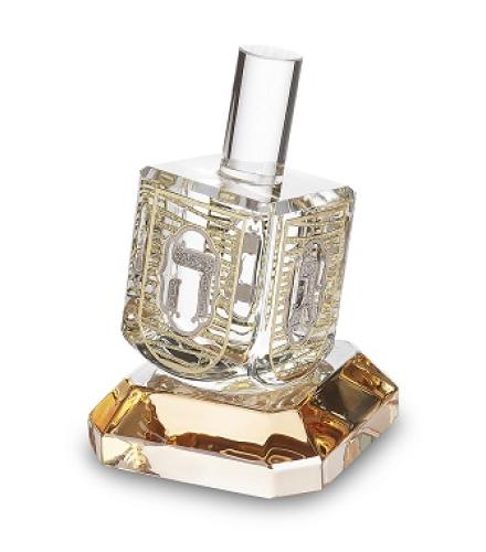 Crystal Dreidel 11 cm With Metal Plaque- N.g.h.poh