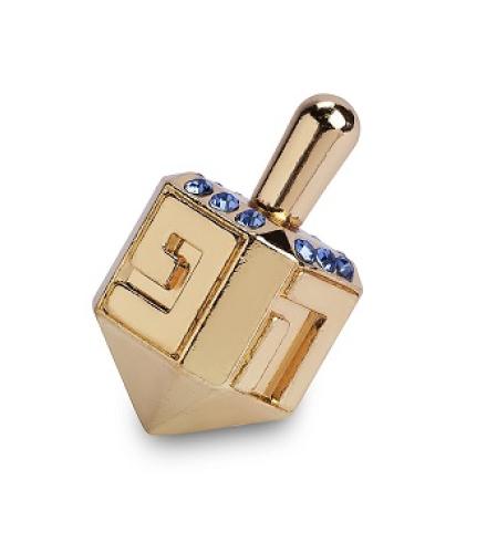 Metal Dreidel Gold Color 4 cm with Stones N.G.H.Poh (12)
